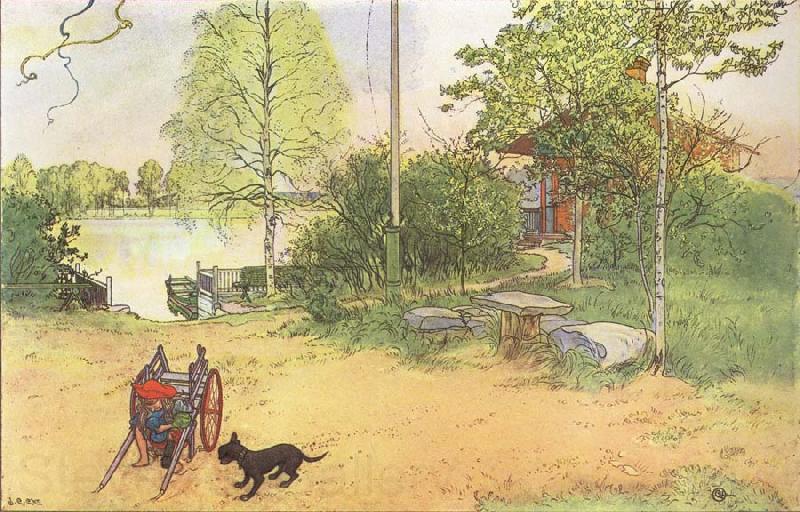 Carl Larsson Our Coourt-Yard Spain oil painting art